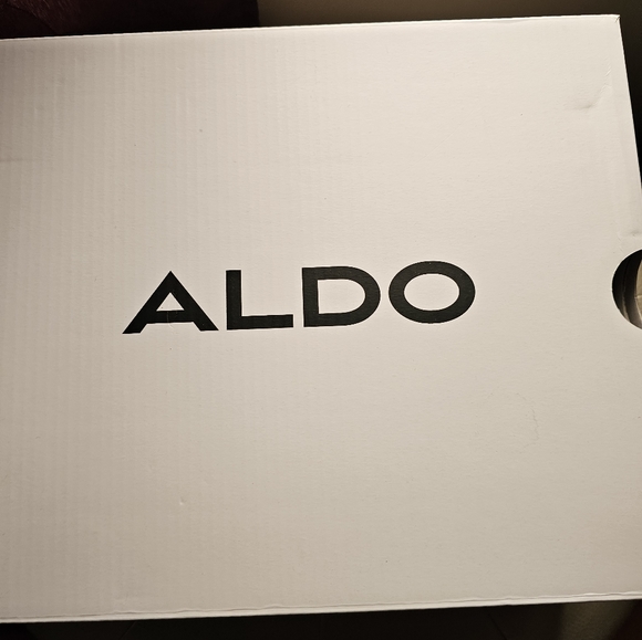 Aldo Women's Woevia size 8.5Wedge Sandals Black Leather Espadrille Wedge Strappy - Picture 8 of 8